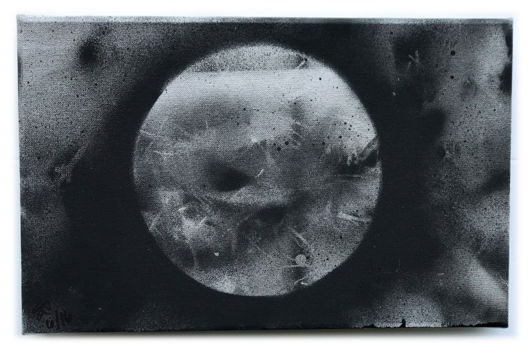 Trumpian Moon~Mixed Media on Canvas~16LX10H