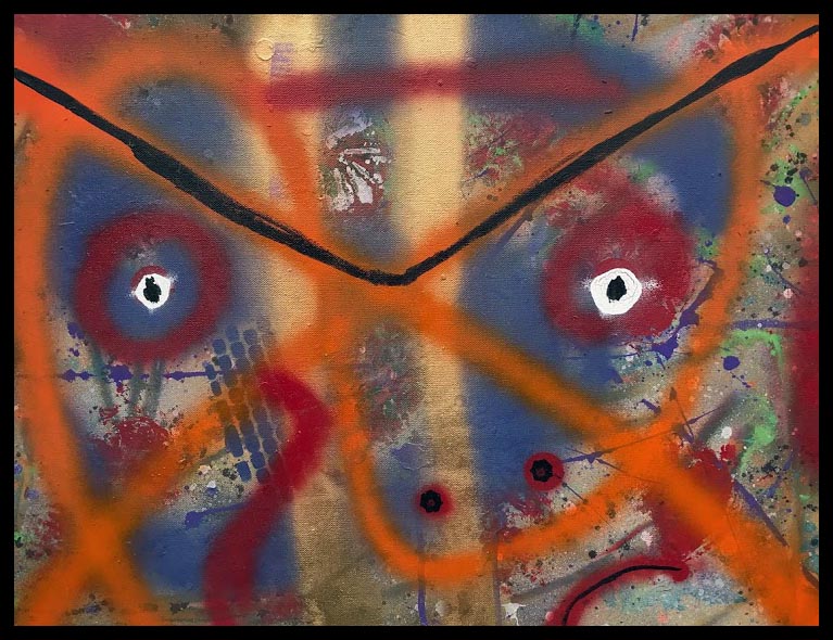 Graffiti Face~Mixed Media on Canvas~18x24
