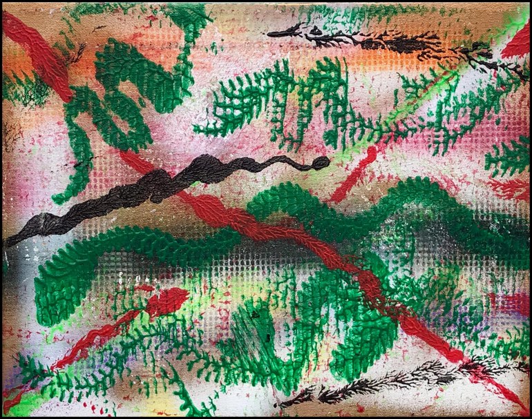 Primordial Loch Ness~Mixed Media on Canvas~11x14